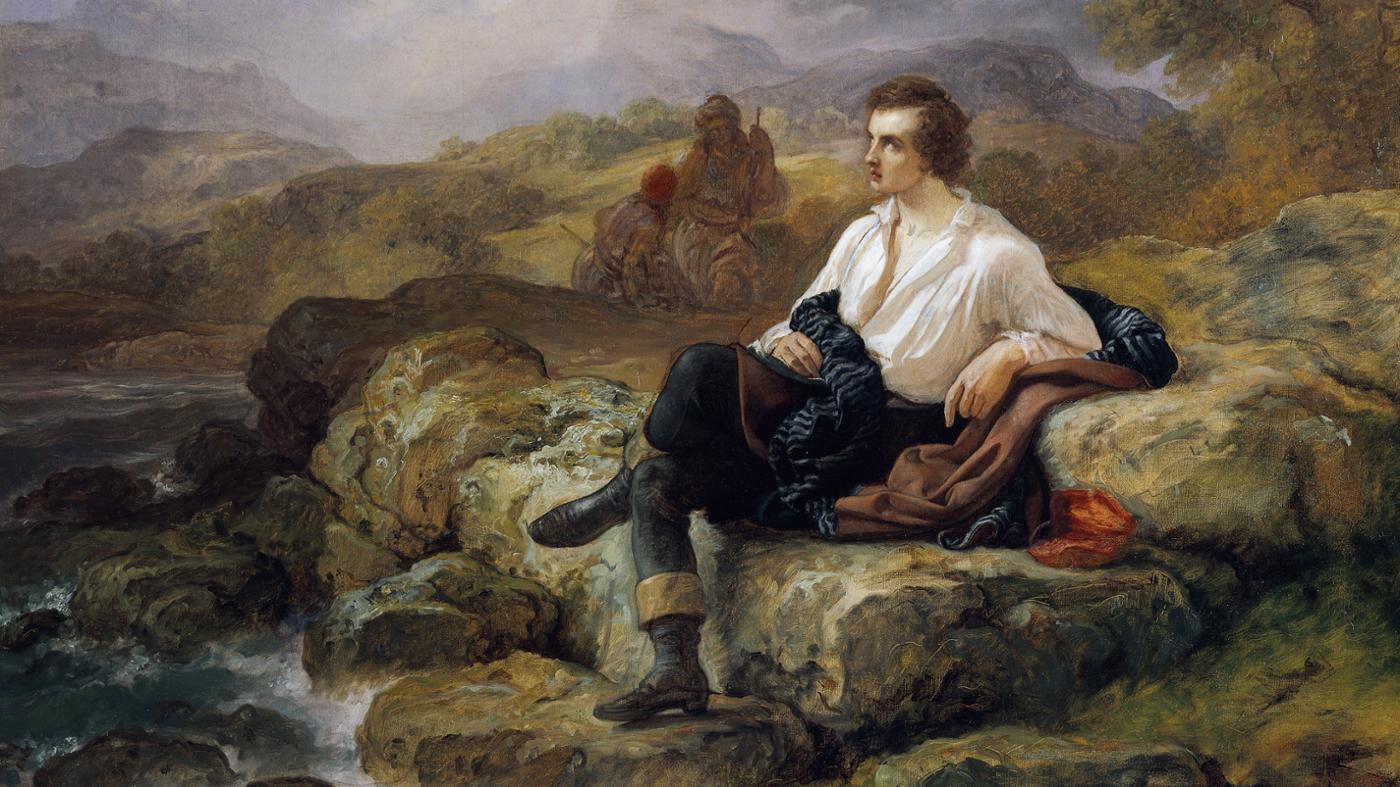 "Lord Byron on the Shore of the Hellenic Sea" (c. 1850), Giacomo Trecourt (1812–1882)
